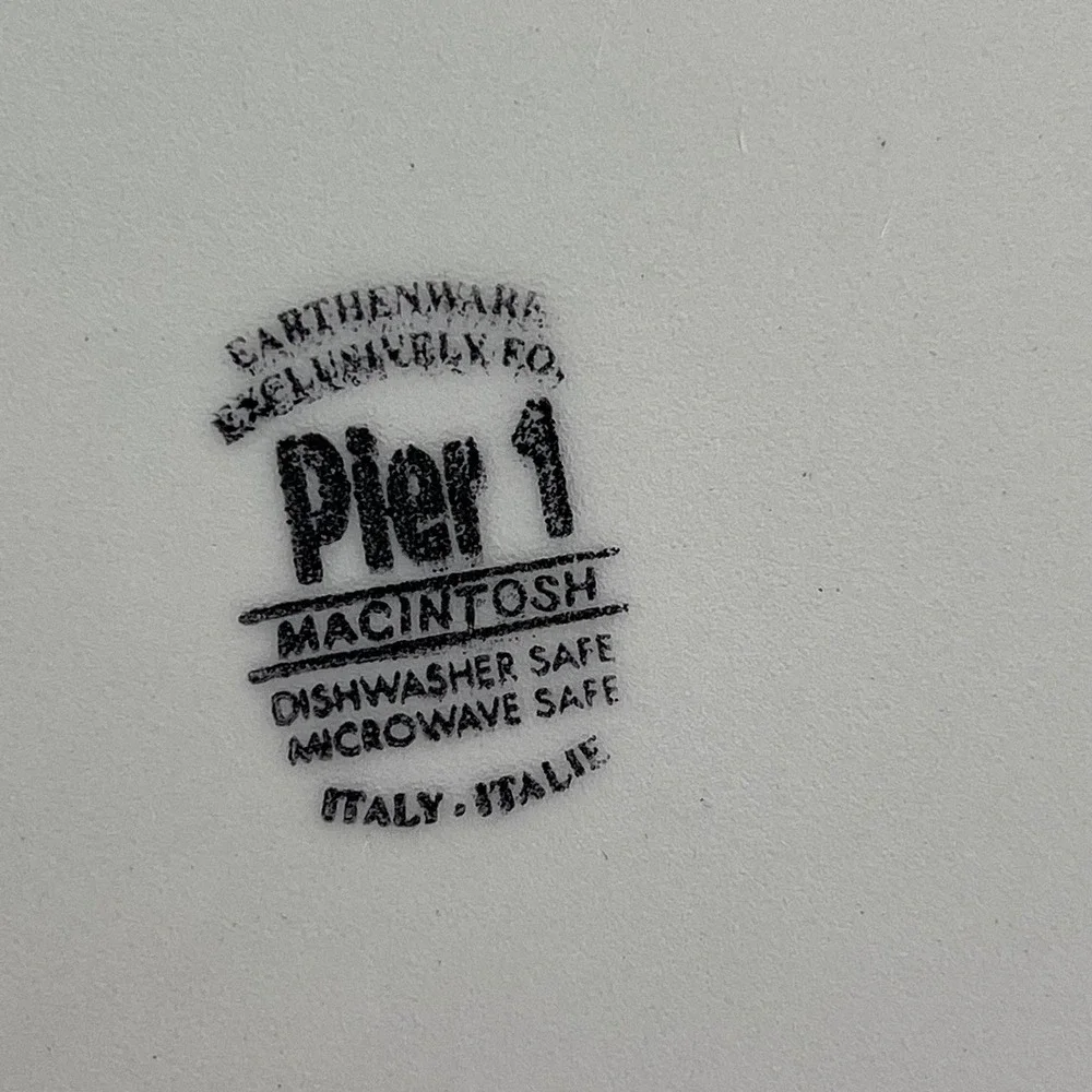 Pier 1 Macintosh Oval Serving Platter Discontinued Vintage Fruit Pattern 17x13